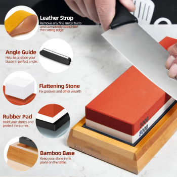 Gambar produk Chefic Batu Pengasah Pisau Knife Sharpener 400/1000 3000/8000 2PCS - CF380