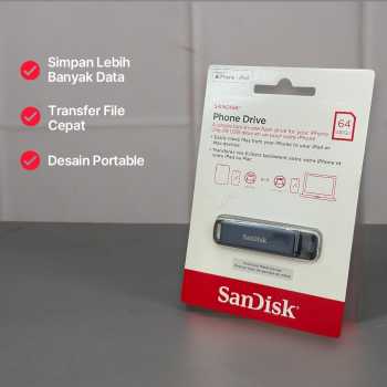 Gambar produk SanDisk Phone Drive USB Type-C Lightning 90MB/s 64GB - SDIXD0N