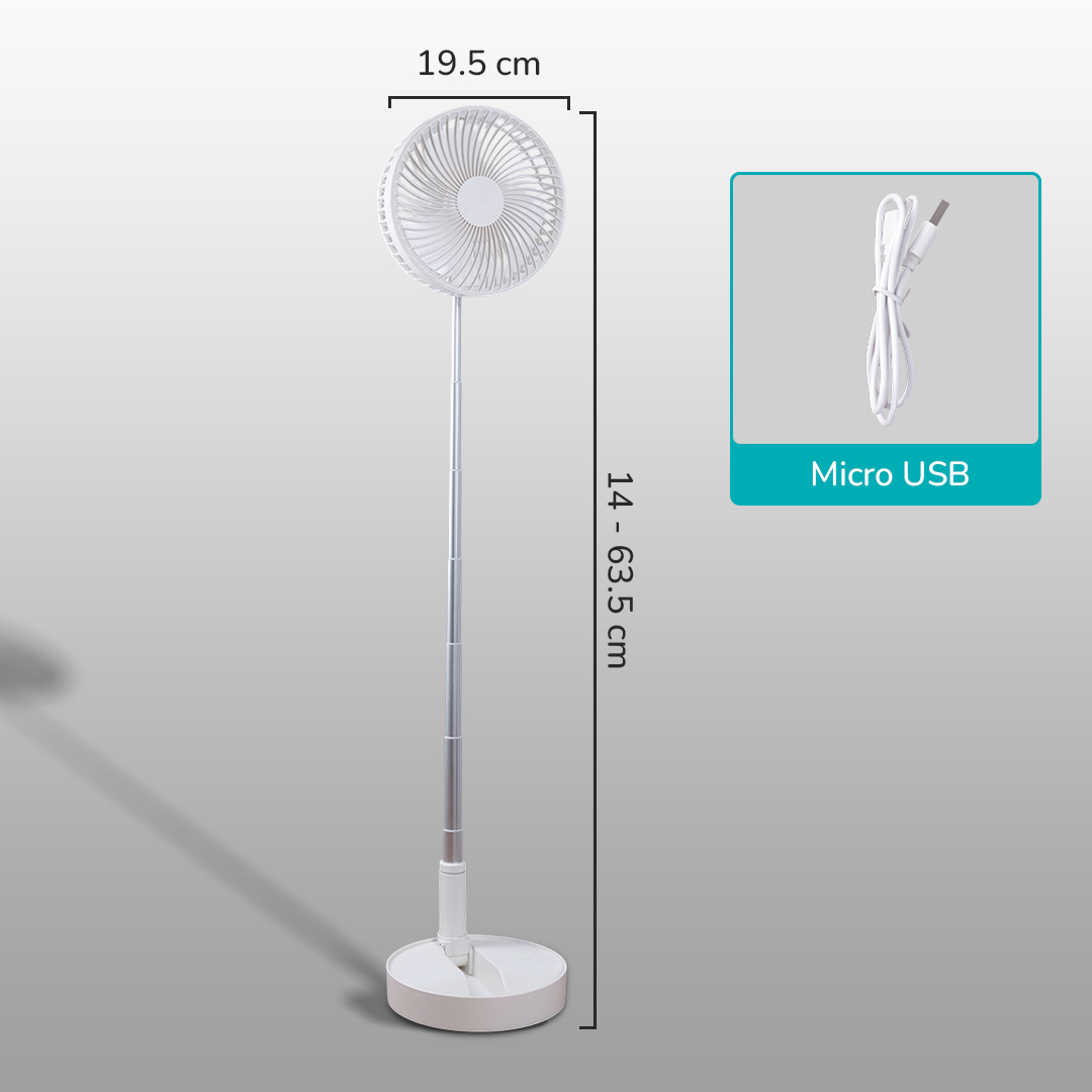 Gambar produk ZK Kipas Angin Standing Portable Retractable Folding Fan 7200mAh - ZK-20321