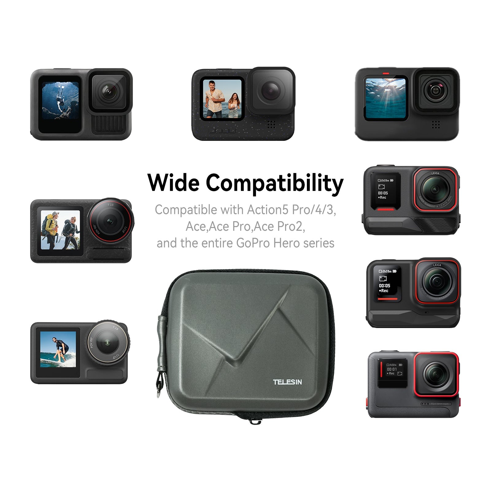 Gambar produk TELESIN Tas Kamera GoPro Hero Action Camera Bag Hard Shell Waterproof - S6-PRC-07