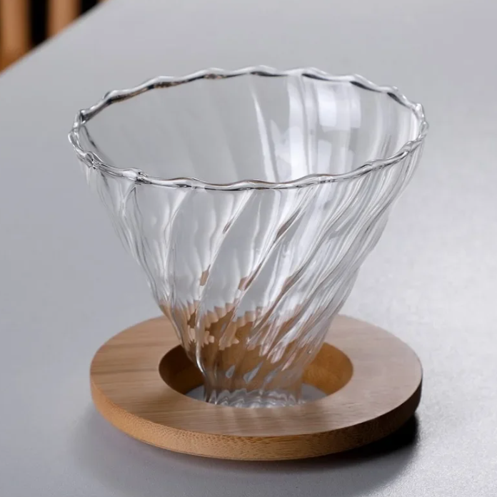 Gambar produk PORBU Filter Penyaring Kopi V60 Coffee Dripper Borosilicate 3-4 Cup - P1