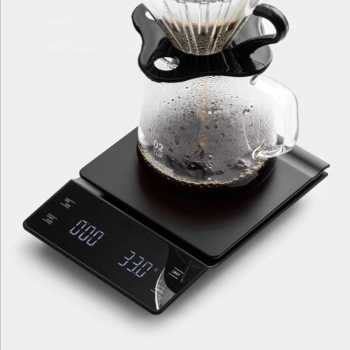Gambar produk SCALI Timbangan Kopi Digital Timer Coffee Scale Rechargeable 3kg 0.1g - S3000