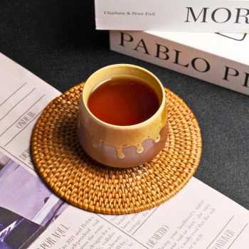Gambar produk FLAMBE Gelas Keramik Kopi Teh Vintage Japanese Style Ceramic Cup 200ml - FB014