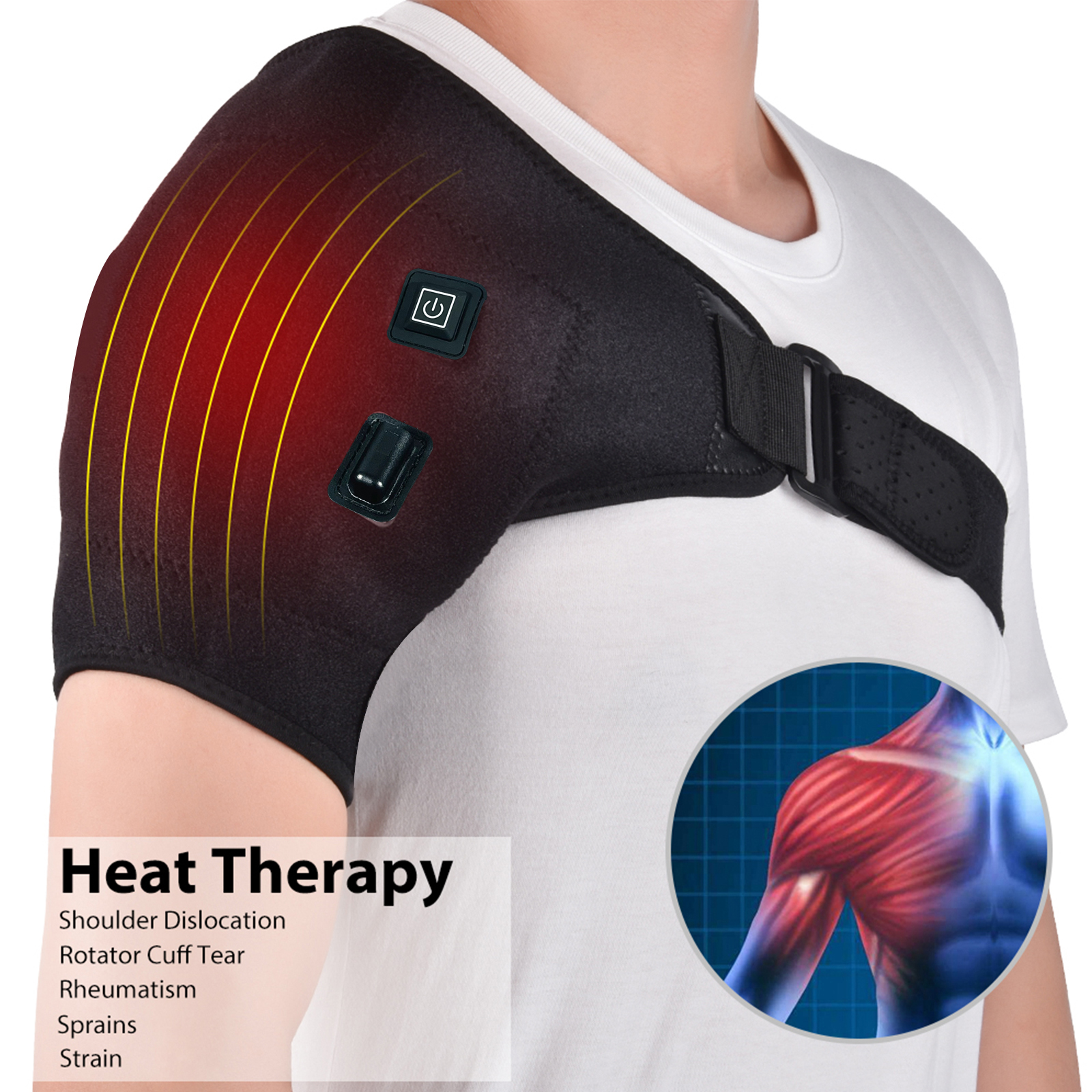 Gambar produk BOOBEAUTY Alat Terapi Bahu Hot Compress Shoulder Brace Pain Relief USB - BB-40
