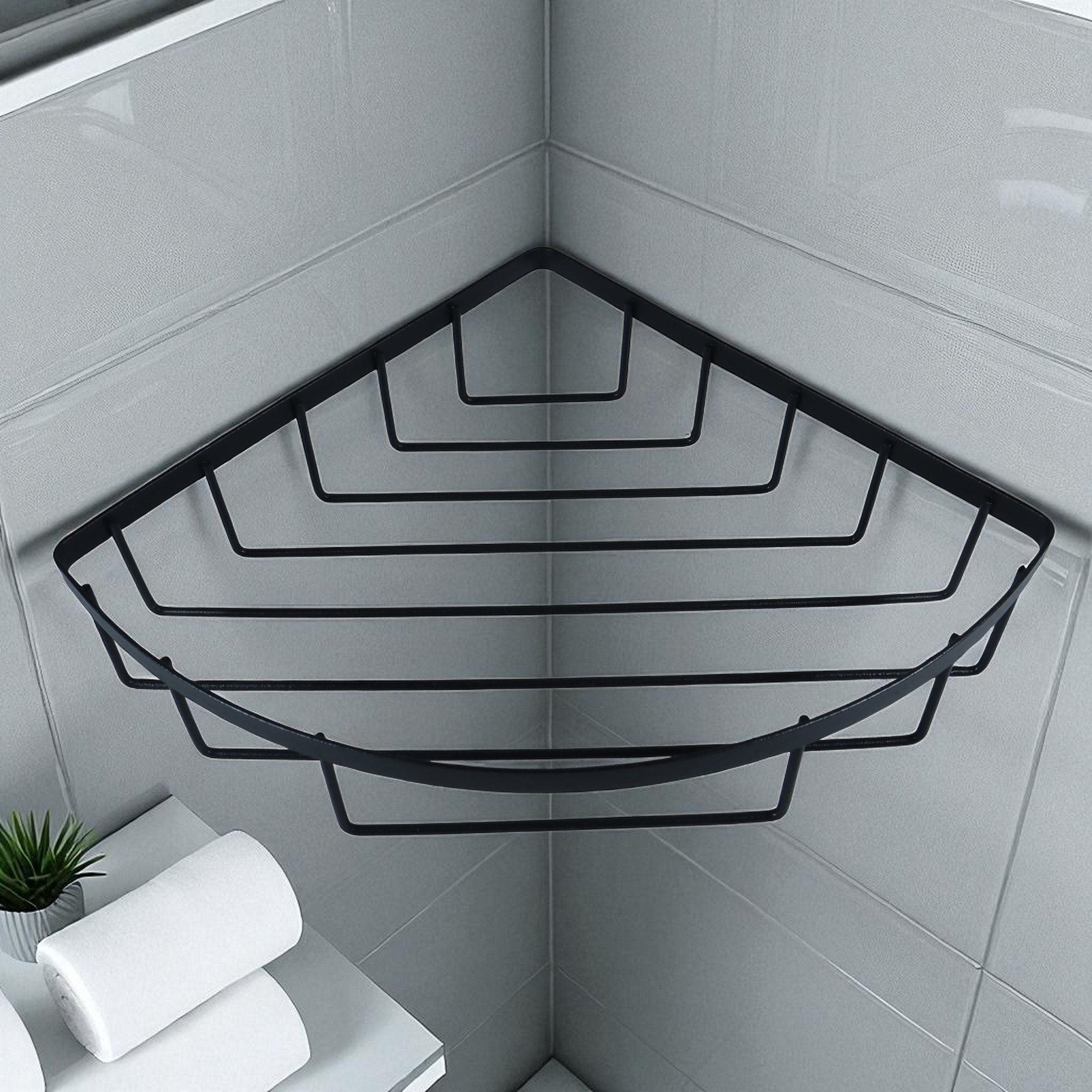 Gambar produk LBT Rak Tisu Sudut Kamar Mandi Triangle Corner Shelf Carbon Steel - G55