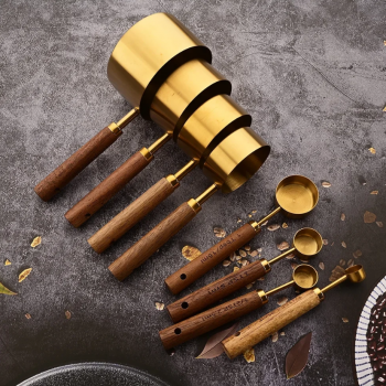 Gambar produk FOPME Sendok Takar Measuring Cups Spoons Baking Stainless Steel 8PCS - FM1