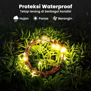 WELPUR Lampu Hias String Lights Solar Power Waterproof 200LED 22M - LISM-11 Gambar produk WELPUR Lampu Hias String Lights Solar Power Waterproof 200LED 22M - LISM-11