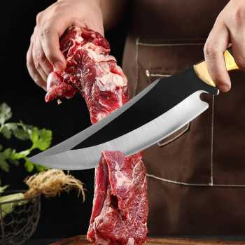 Gambar produk KNIFEZER Pisau Daging Carbon Steel Forged Butcher Knife with Case - G245