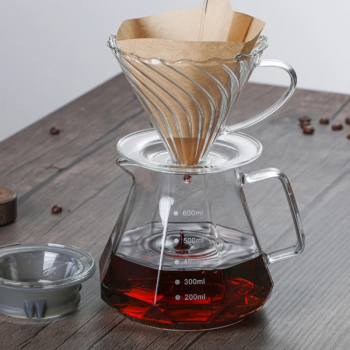 Gambar produk Leeseph Teko Kopi Coffee Server V60 Drip Pour Over Borosilicate Glass - LS048