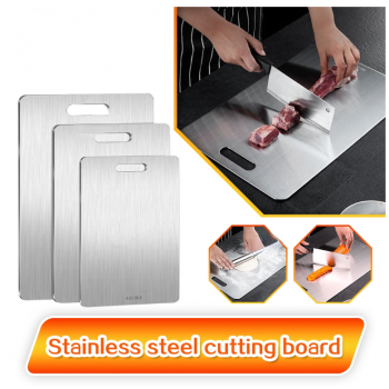 Gambar produk WONDER Alas Potong Sayuran Multifungsi Cutting Board Stainless Steel 25x15cm - W02