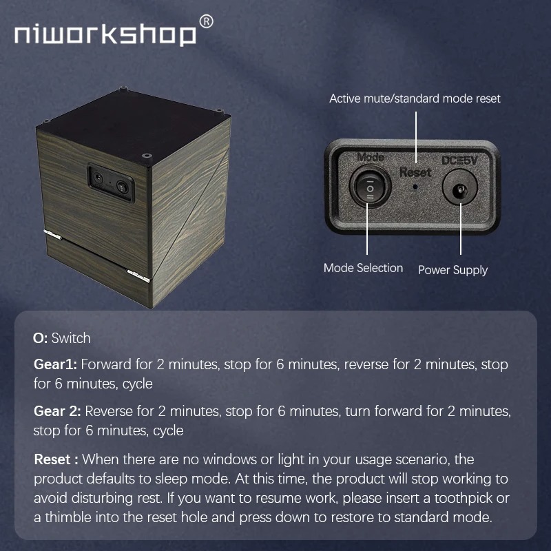 Gambar produk Niworkshop Watch Winder Box Automatic Kotak Display Jam Tangan 6 Slot - WX-3366