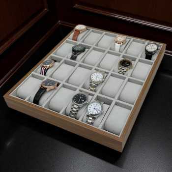 LuWei Kotak Penyimpanan Jam Tangan Storage Organizer Watch Box 24 Grid - SKT60