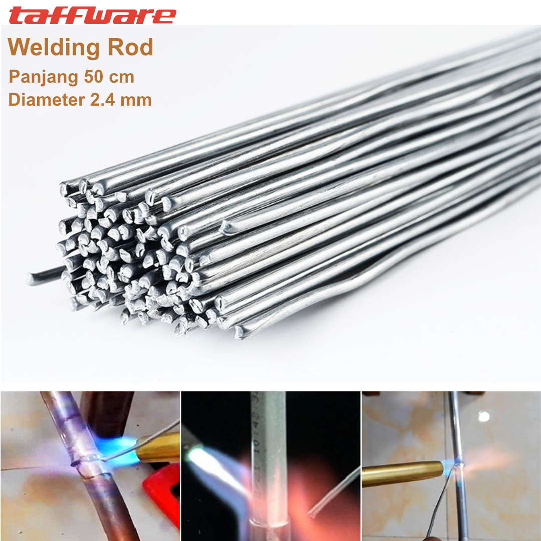 Gambar produk Taffware Kawat Las Aluminium Electrode Suhu Rendah 50cm 20 PCS 2.4mm - M127271