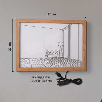 Gambar produk INS Lampu Meja Hias 3D Lukisan Kayu Akrilik 3in1 Color Painting LED Empty Room - DR5W