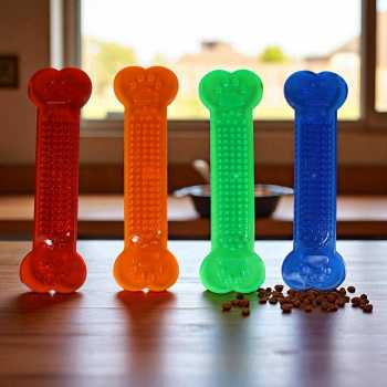 Gambar produk Bonelonov Mainan Anjing Chew Toy Soft Rubber Bite Model Tulang 4 PCS - INU138