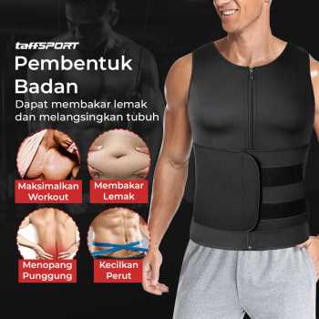Gambar produk TaffSPORT Korset Pembentuk Badan Pria Shaper Corset Vest Single Velcro XXL - MWL10