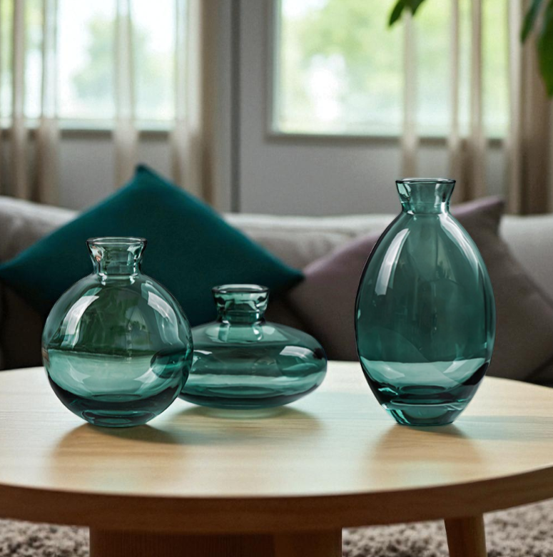 Gambar produk ZHENGHAN Vas Bunga Botol Kaca Estetik Multifungsi Flower Vase 3 PCS - HN173