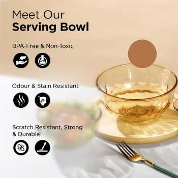 Gambar produk Heart Home Mangkok Kaca Borosilicate Glass Rice Soup Bowl 450ml - H450