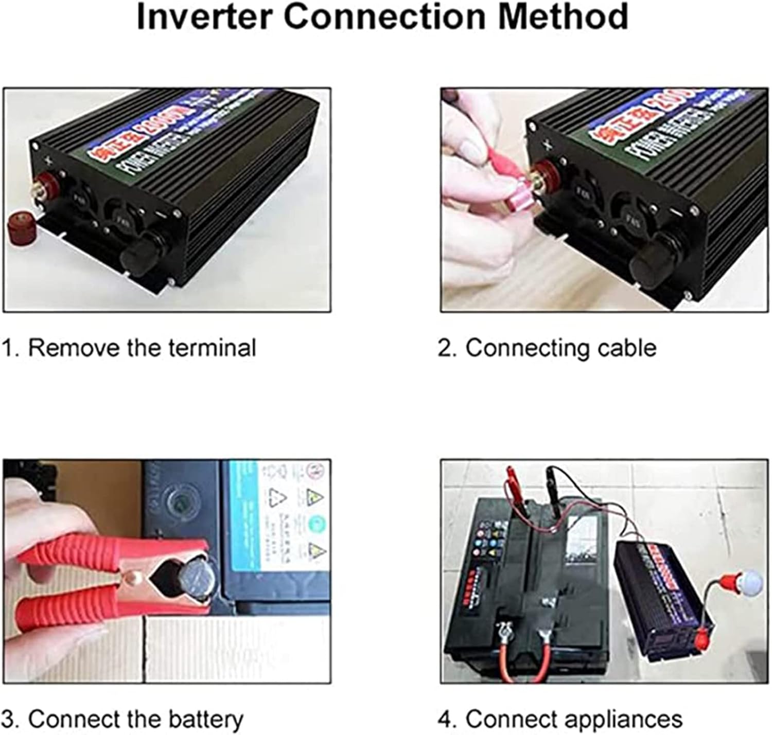 Gambar produk BEZAX Power Inverter Mobil Pure Sine Wave DC 60V to AC 220V 4000W - BZX40D