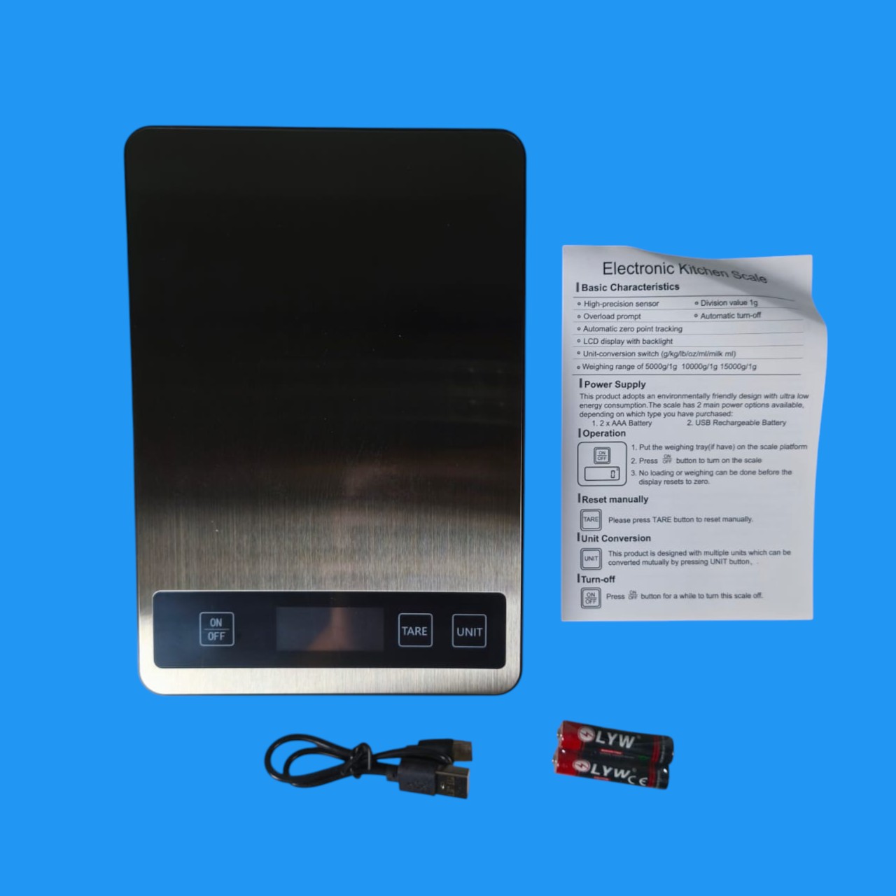 Gambar produk DHOME Timbangan Dapur Mini Digital Scale 15kg 1g - JJ210