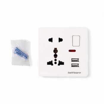 Gambar produk Taffware Stop Kontak Universal UK EU US 2 Port USB On Off Switch - LC-20