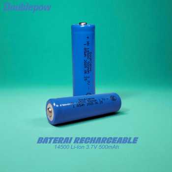 Doublepow Baterai Rechargeable 14500 Li-Ion 3.7V 500mAh 1 PCS