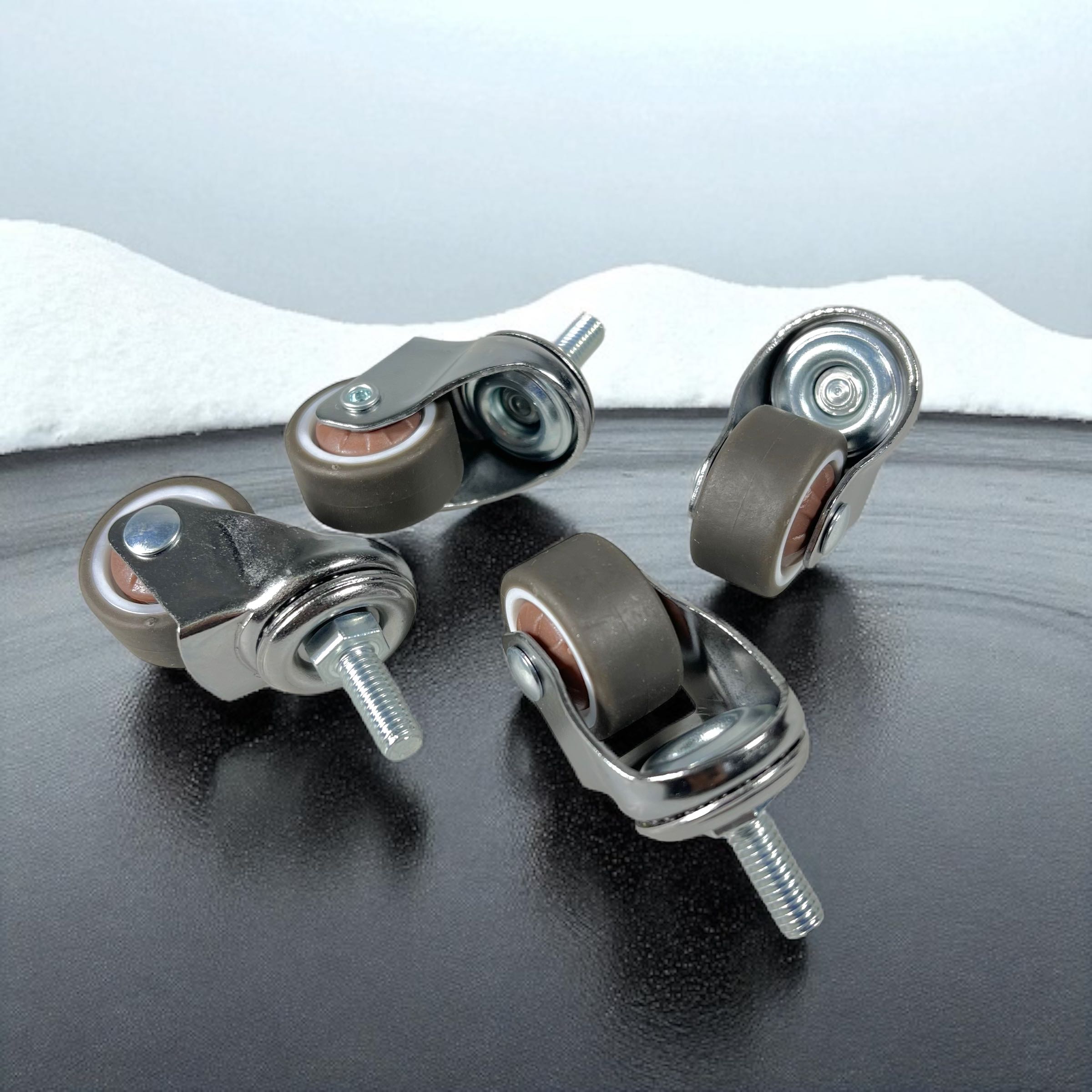 Gambar produk CASTRY Roda Kastor Furniture Soft Rubber Caster Wheel 1 Inch 4 PCS Screw - C10