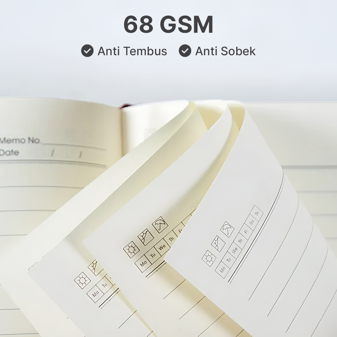 Gambar produk Toddi Buku Jurnal Leather Notebook Diary 68 GSM 200 Halaman Grid A5 - CW-5026