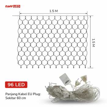 Gambar produk TaffLED Lampu Hias Jaring String Lights Decoration EU Plug 1.5x1.5M - EK-04