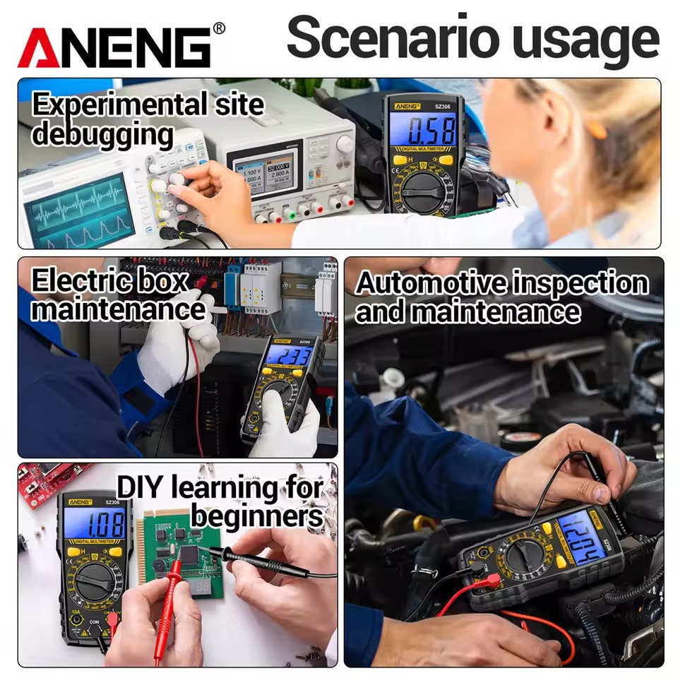 Gambar produk ANENG Digital Multimeter Voltage Tester LCD Backlit Screen - SZ306