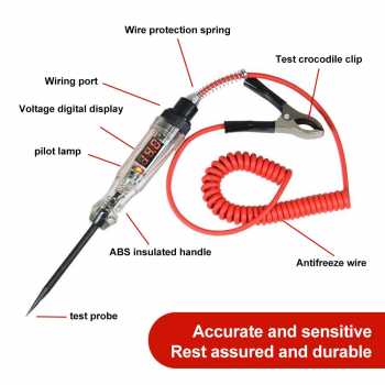Gambar produk SMITH Tespen Circuit Tester Voltage with Alligator Clip 6-24V - S62