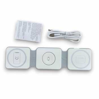 Gambar produk GEKEMAL Wireless Charger 3in1 Magnetic Stand Foldable iPhone Apple 15W - GK-15