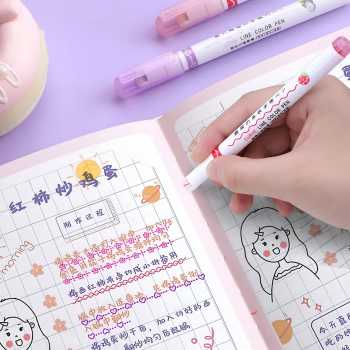 Gambar produk Xuanxuan Pena Spidol Renda Flower Line Shape Highlighter Pen 6PCS - DM-7006-8
