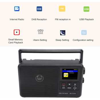 Gambar produk AGOAL Radio Digital Portable DAB FM Bluetooth Alarm with LCD Screen - CS-806