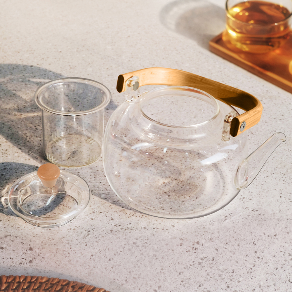Gambar produk One Two Cups Teko Teh Pitcher Japanese Style Tahan Panas Api Teapot 1000ml - 8CV101
