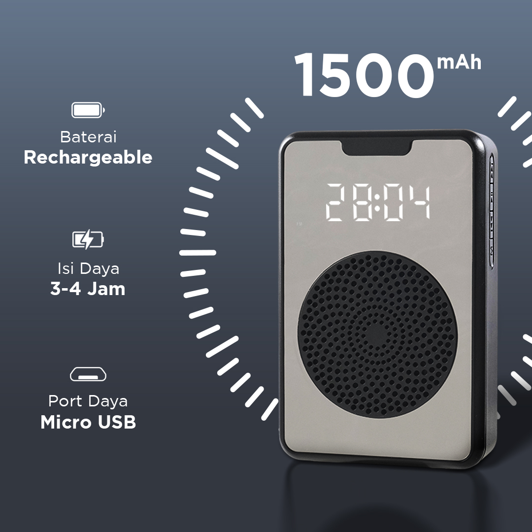 Gambar produk Marway Speaker Pinggang Bluetooth Voice Amplifier LED Wired 8W - H3