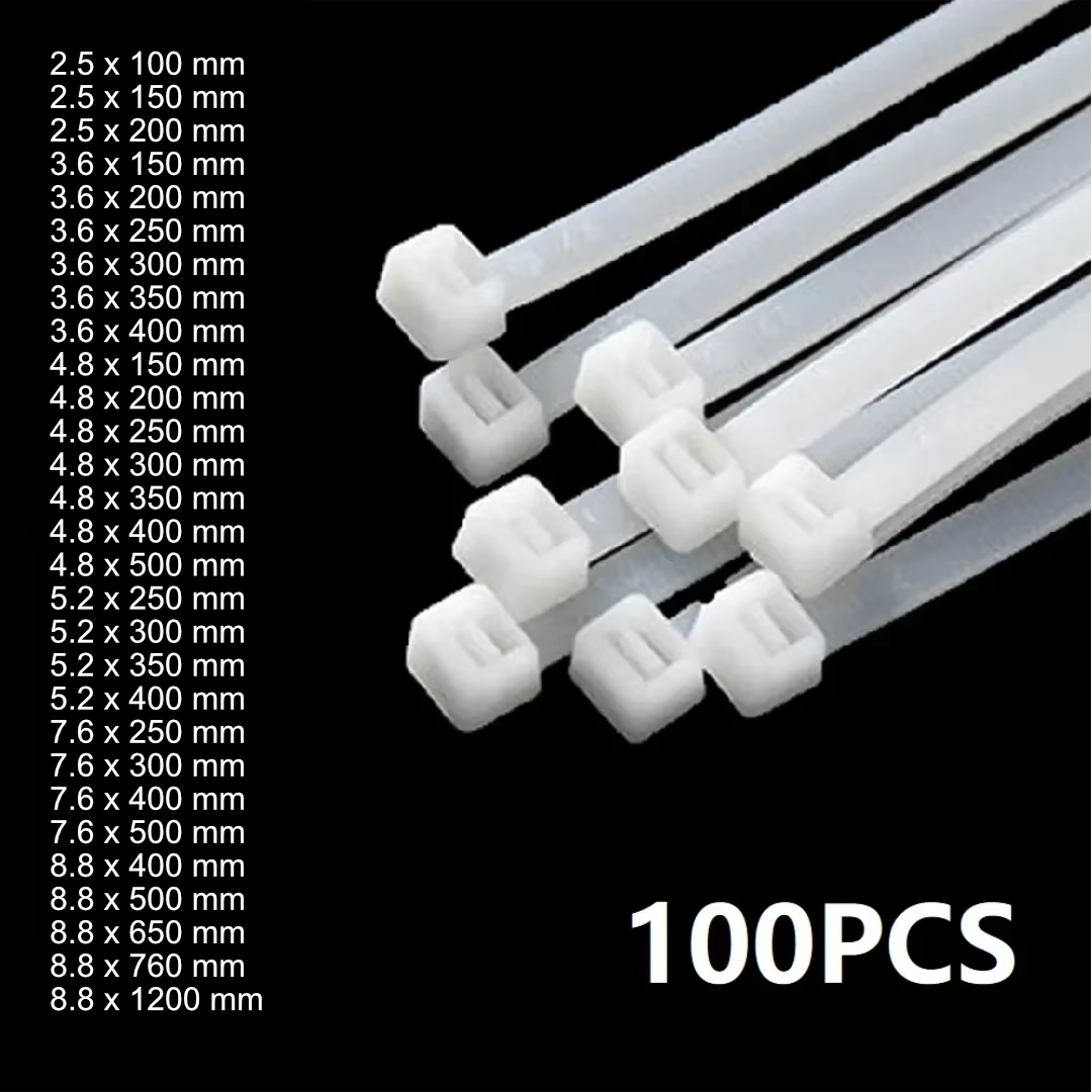 Gambar produk Yueqing Kabel Ties Cable Nylon Multifunction 100 PCS 7.6x400mm - YQ835
