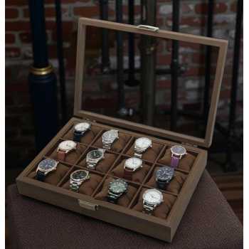 LuWei Kotak Penyimpanan Jam Tangan Storage Organizer Watch Box 12 Grid - SKW154-FG