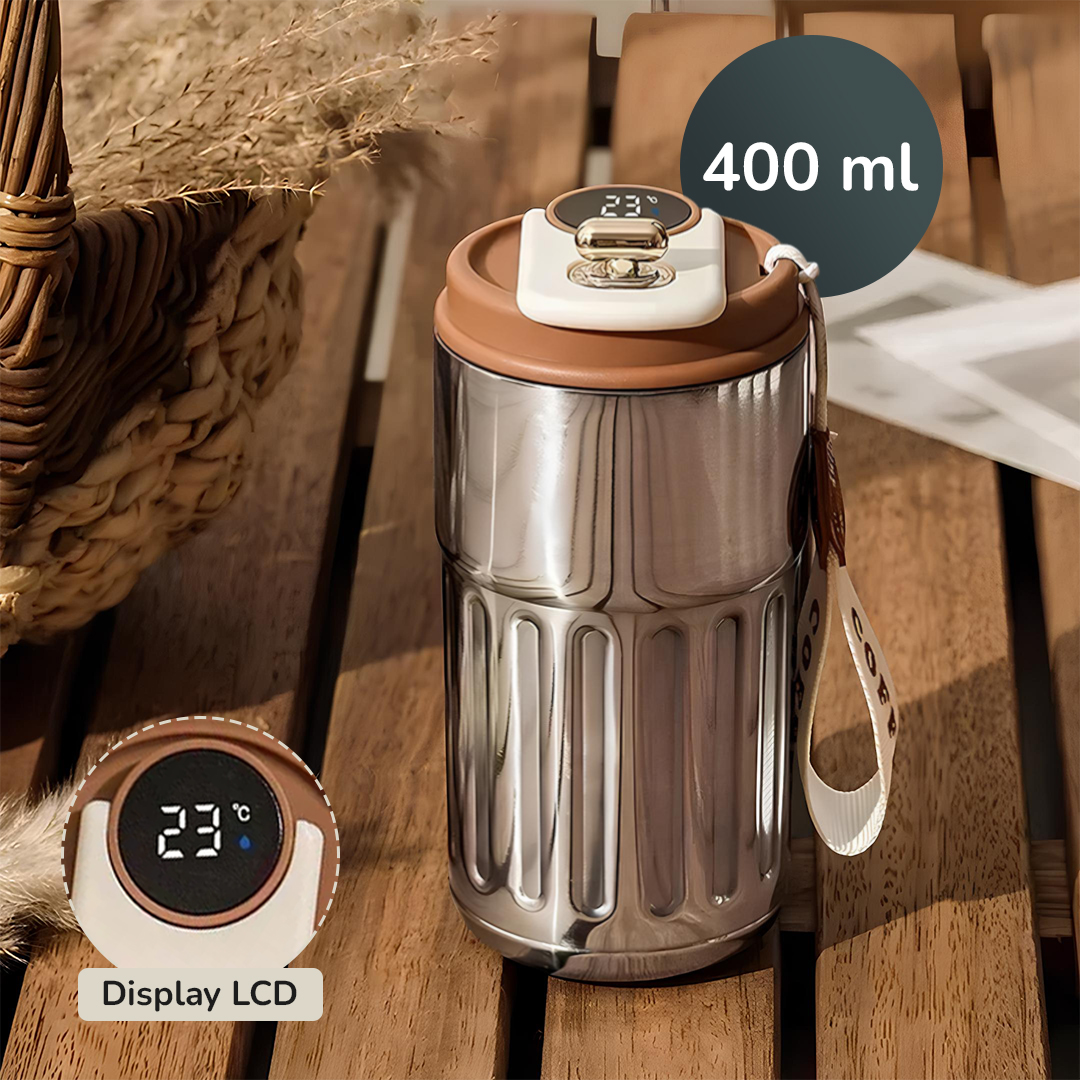 Gambar produk Muloo Botol Minum Tumbler Smart Display Stainless Steel 400ml - M45