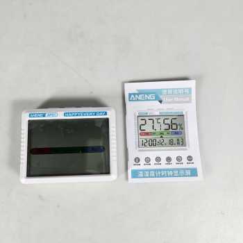 Gambar produk ANENG Termometer Pengukur Suhu Kelembapan Ruangan Hygrometer Clock - AP01