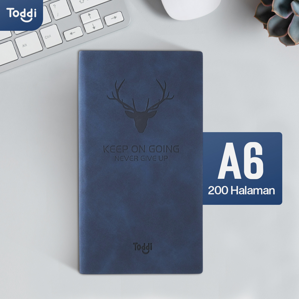 Gambar produk Toddi Buku Jurnal Leather Notebook Diary 68GSM 200 Halaman Grid A6 - CW-5026