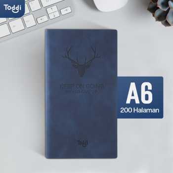 Toddi Buku Jurnal Leather Notebook Diary 68GSM 200 Halaman Grid - CW-5026