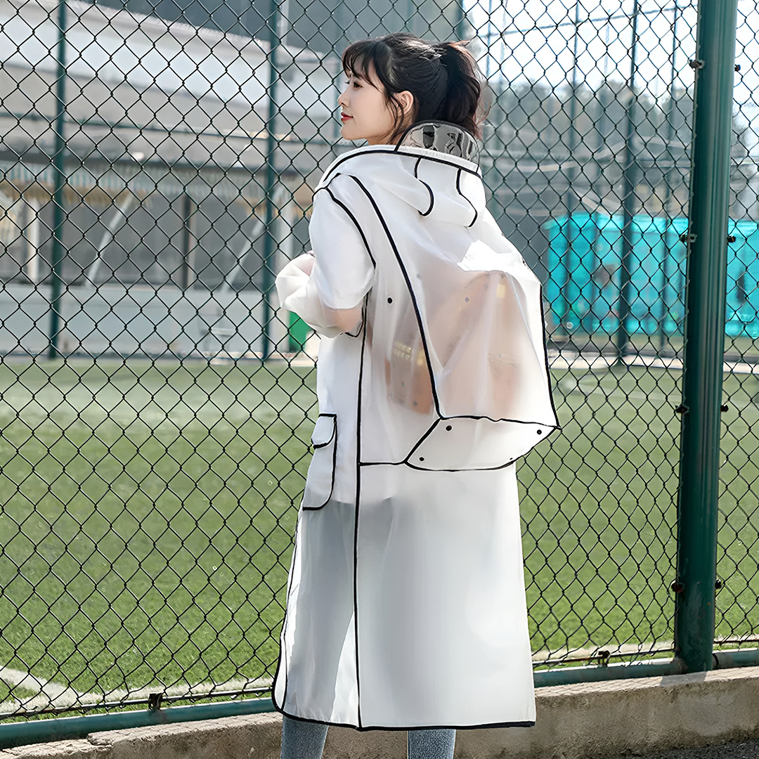Gambar produk FJUN Jas Hujan Portable Raincoat Transparent Poncho with Hood L - FJ300