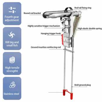 Gambar produk LIXADA Bracket Joran Pancing Ikan Automatic Spring Lifting - V-004