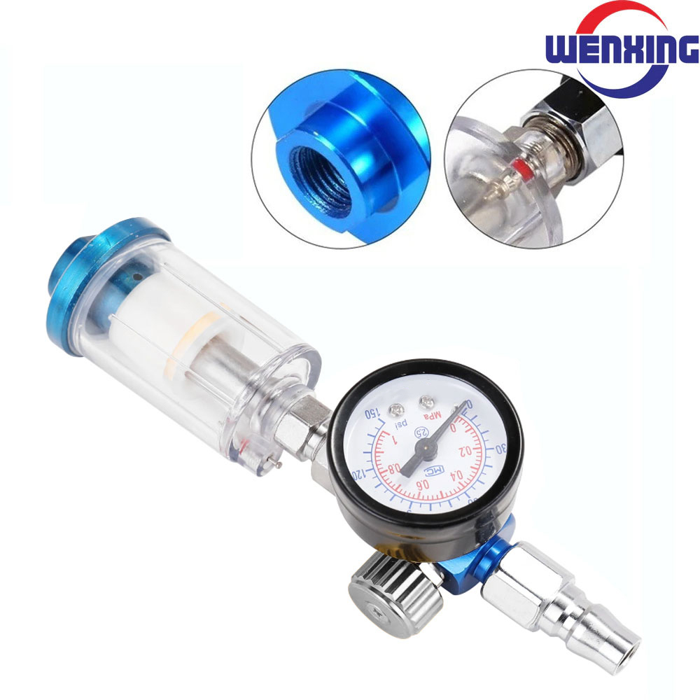 Gambar produk WENXING Spray Gun Air Regulator Gauge In-line Water Filter Adapter - W101