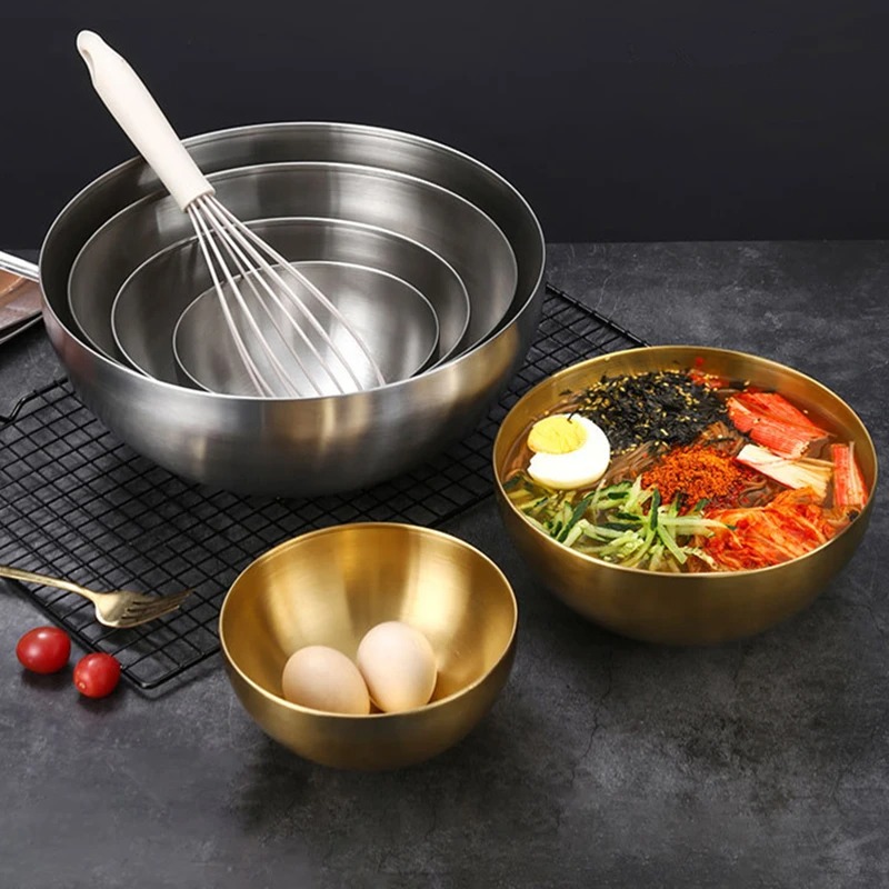 Gambar produk ALRY Mangkuk Mie Salad Stainless Steel Korean Style Noodle Soup Bowl 20cm - ZX-304
