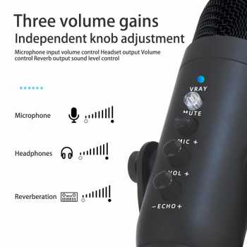 Gambar produk ICREATIVE Mikrofon Kondenser USB Condenser Microphone U Shaped Frame - JD-900