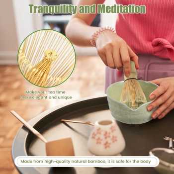 Gambar produk Baiben Li Chasen Bamboo Whisk Matcha 78 Thread Pengaduk Teh 4in1 - B41