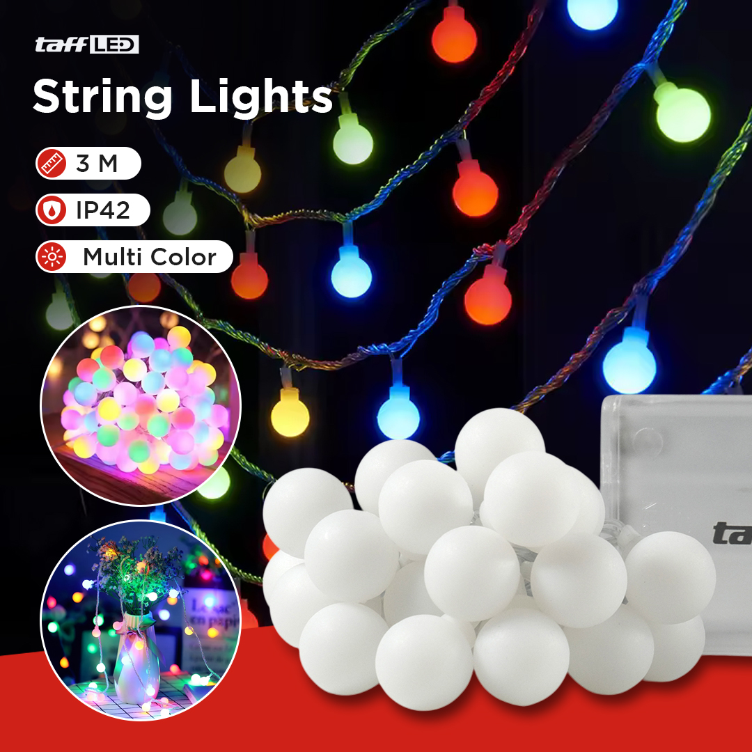 Gambar produk TaffLED Lampu Hias Gantung String Lights Model Bohlam Mini Waterproof 3M - ZYD0931