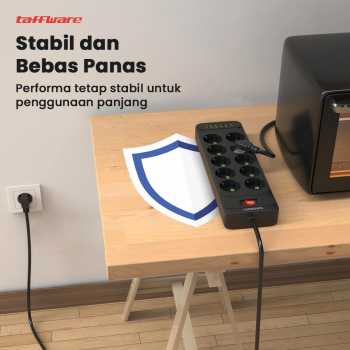 Gambar produk Taffware Stop Kontak USB Type C EU Plug 10A 110-250V 2500W 10 Lubang - QL-1077U / QL-1078U